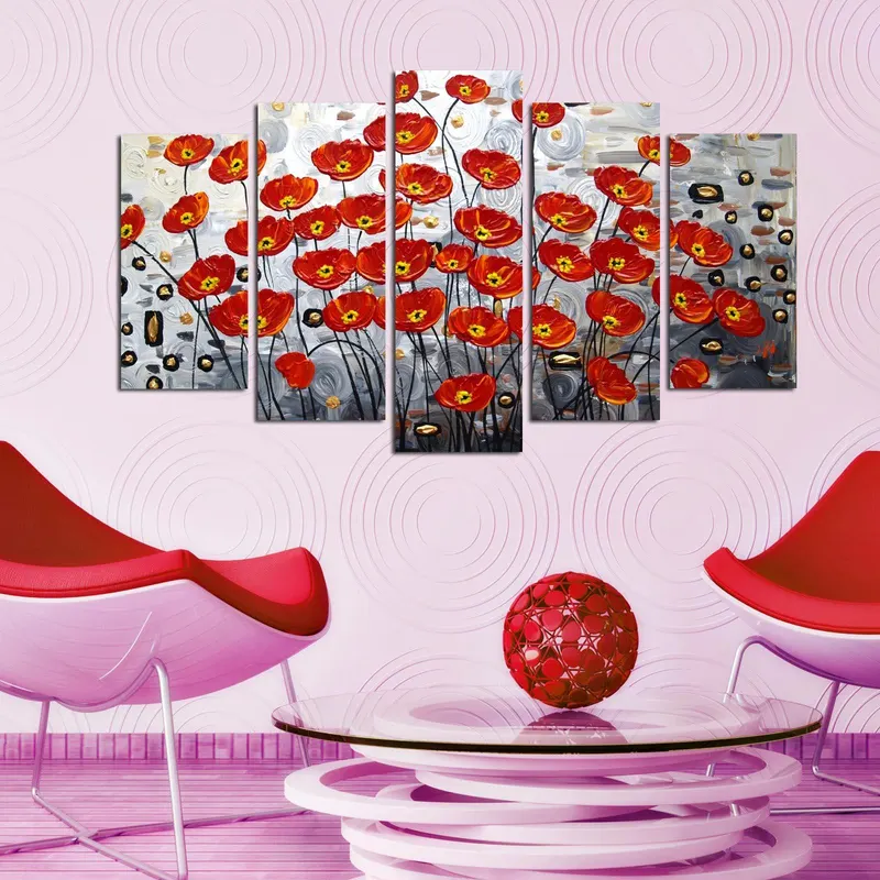 Tablou MDF ( 5 buc ) Mac de Camp, Multicolor, 60x110 cm - Multicolor