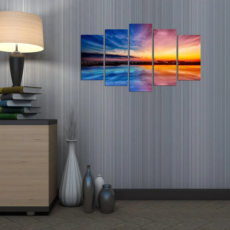 Tablou MDF ( 5 buc ) Australia, Multicolor, 60x110 cm - Multicolor