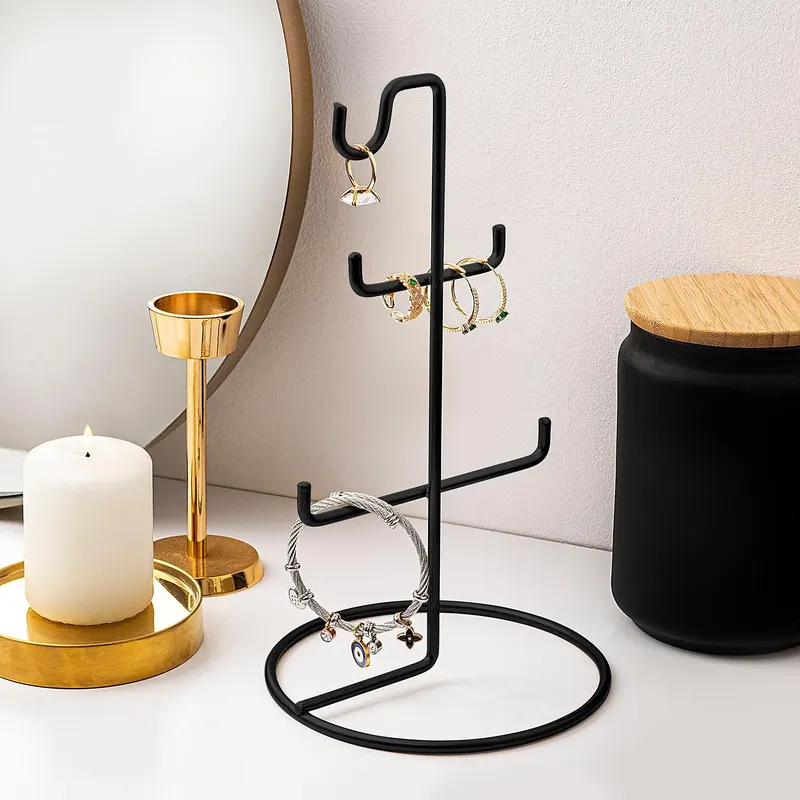 Organizator stand de bijuterii TK-003-B Jewellery Stand Organizer, Negru, 15x27x15 cm - Negru