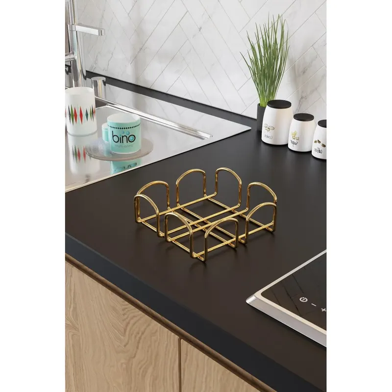 Suport de șervețele Napkin Holder Sevilla, Aur, 20x7x20 cm - Auriu