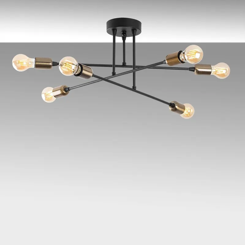Lustra Fleur Chandelier, Negru, 12x12x27 cm - Negru