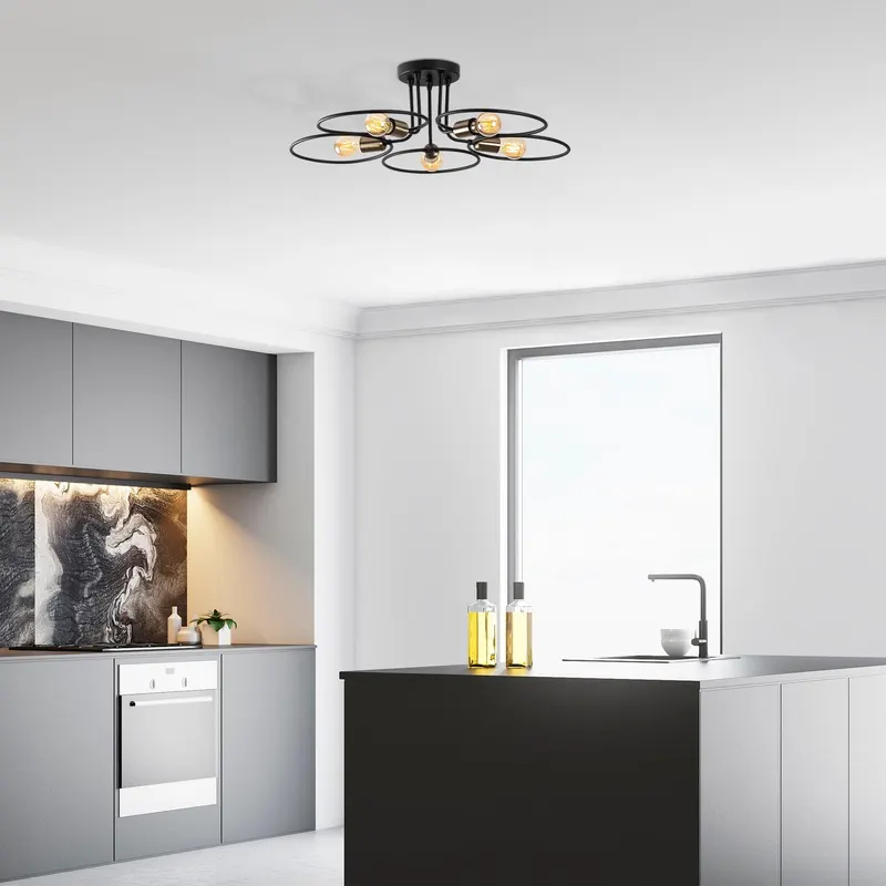 Lustra Wave Chandelier, Negru, 12x12x22 cm - Negru