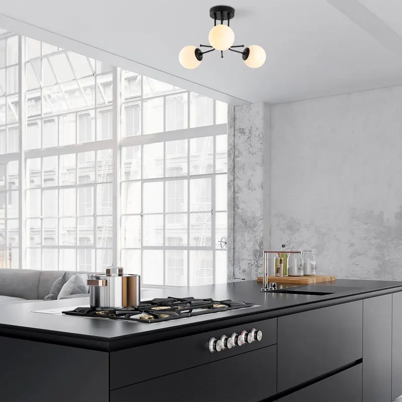 Lustra Daisy Chandelier, Negru, 48x48x34 cm - Negru