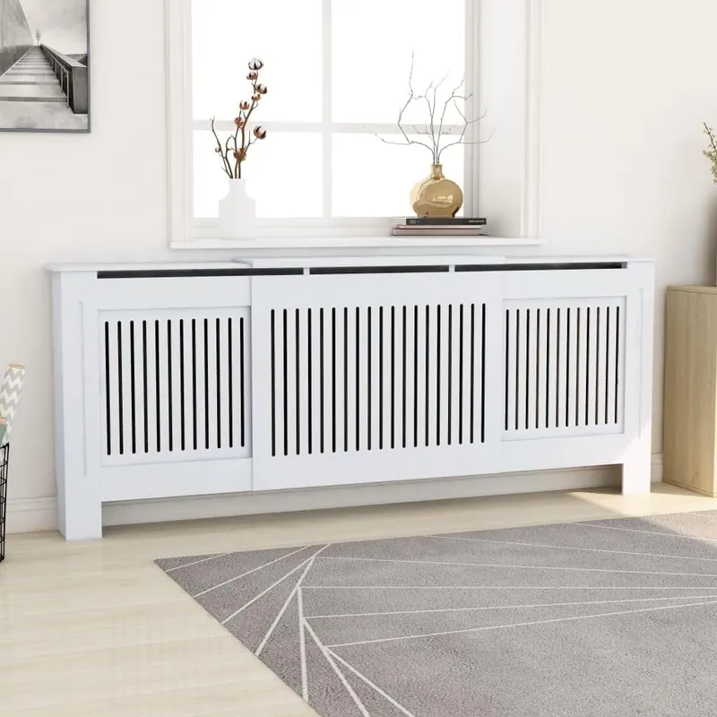 MDCA2 - Masca de calorifer, 141-205 cm, protectie radiator, ajustabila pe trei nivele - Alb