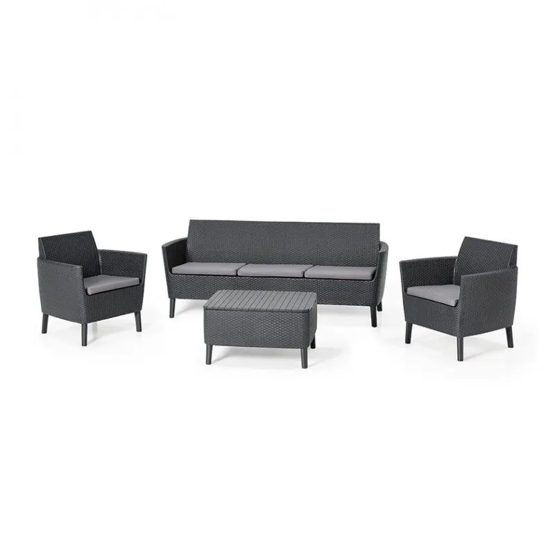 Set mobilier pentru gradina, 5 locuri, grafit
