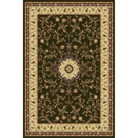 Covor clasic lotus verde floral 523