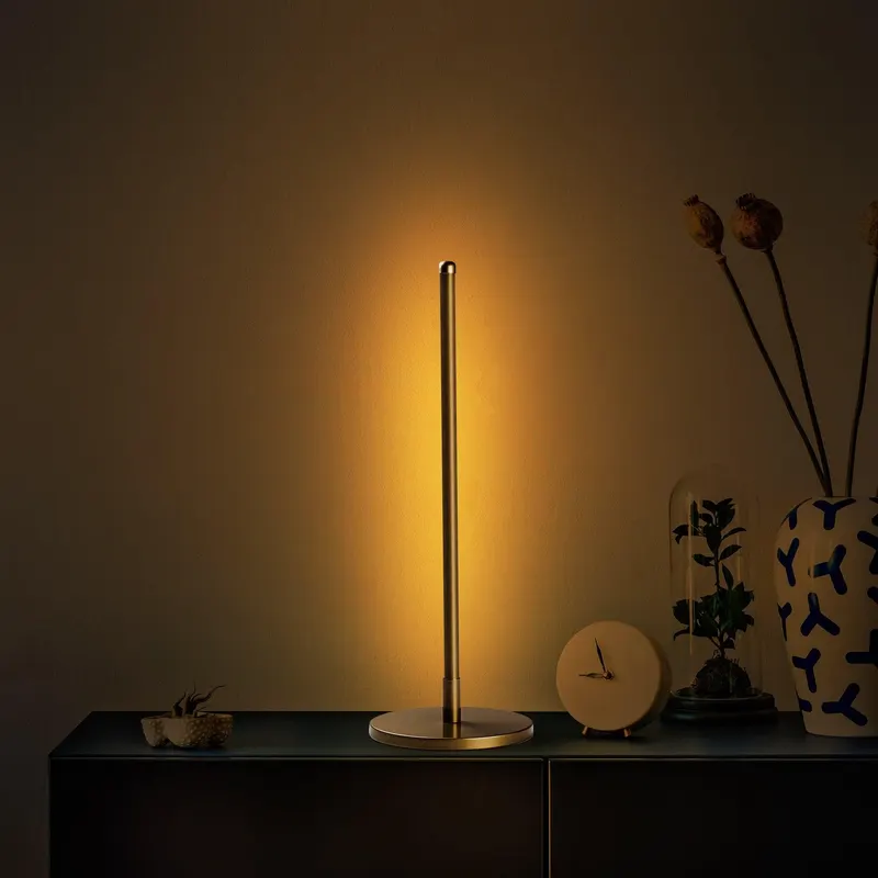 Veioză Stick 13315, 18x18x51 cm - Auriu