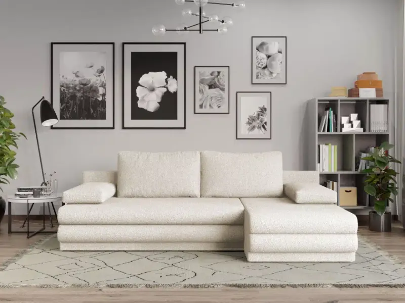Coltar Extensibil Sensi plusat aspect lana alba — imaginea 2