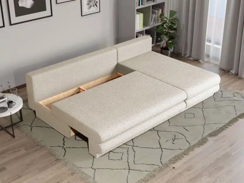 Coltar Extensibil Sensi plusat aspect lana alba — imaginea 3