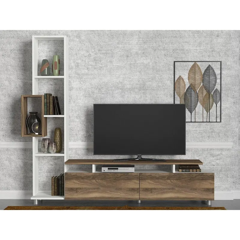 Comoda Tv Tulip TV Unit, Alb, 30x167x160 cm - Nuc Alb