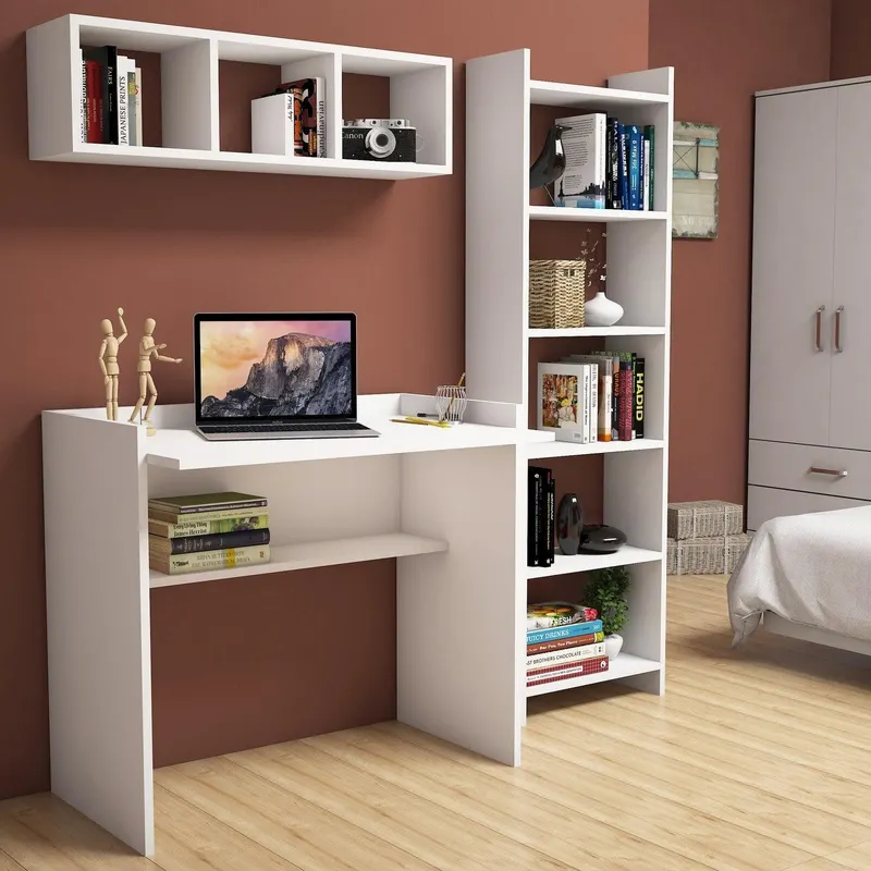 Set Birou Matilda, 3 Piese, Alb, 90x80x58 cm - Alb