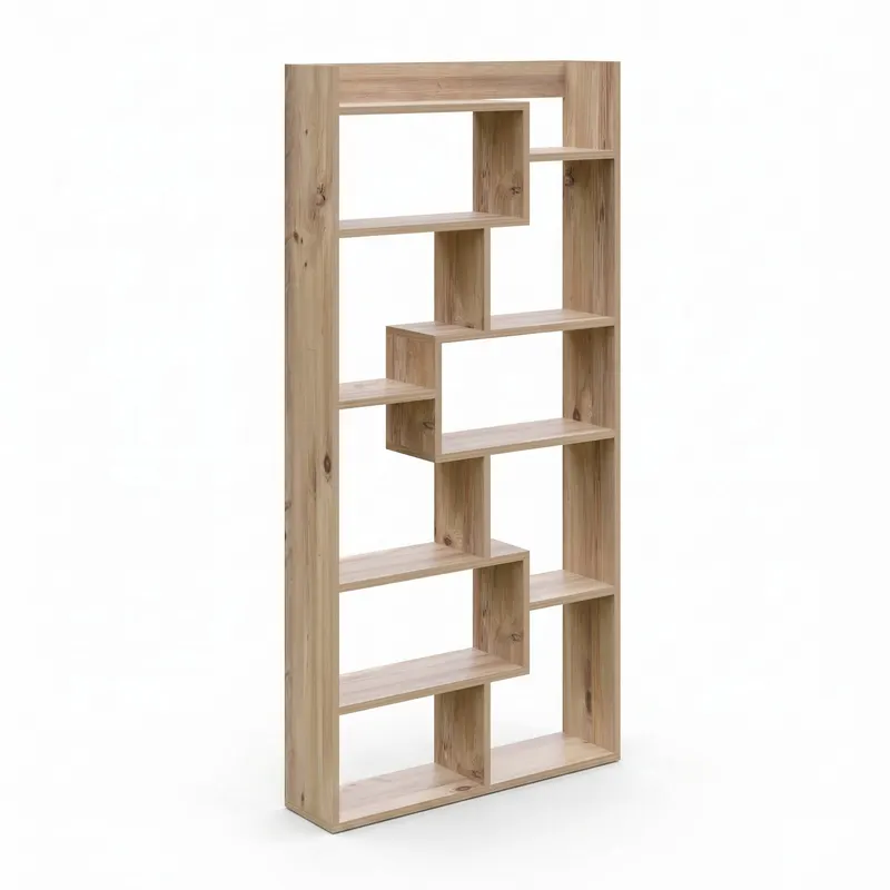 Biblioteca Kuttap, Pin, Multicolor, 90x182x22 cm - Multicolor