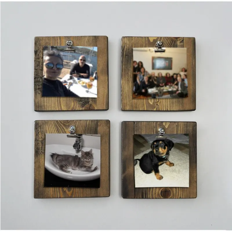 Accesoriu decorativ de perete din molid A066, Nuc, 14x14 cm - Nuc