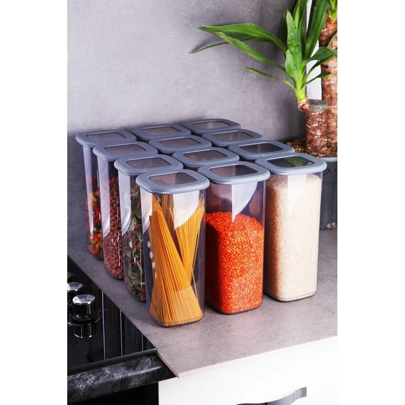 Set 12 cutii verticale, Gri, 25x11 cm - Gri