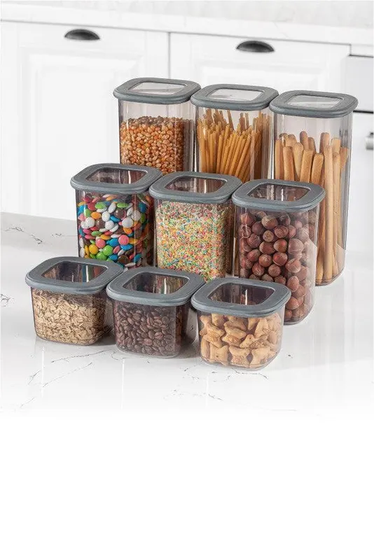 Set cutie de depozitare, Gri, 10x25x10 cm - Gri