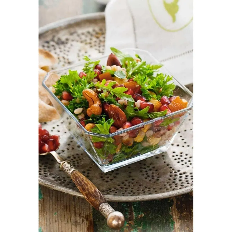 Bol de salată, Transparent, Multicolor, 19.6x19.6x10.4 cm - Multicolor