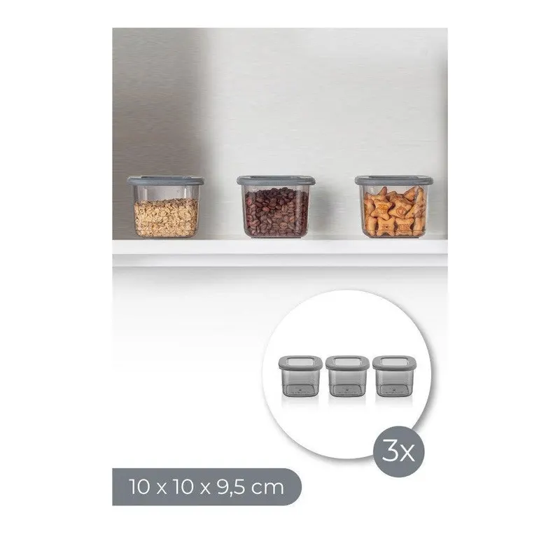 Set cutie de depozitare, Gri, 10x10x10 cm - Gri