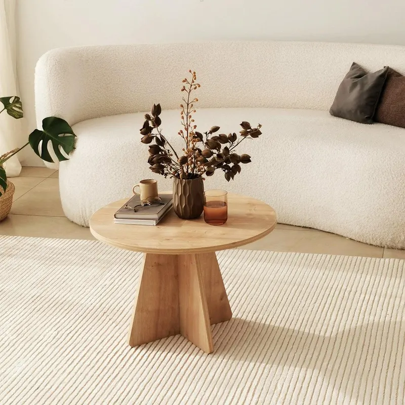 Masuta de cafea Mushroom - Living Oak, Stejar, 60x40x60 cm - Stejar