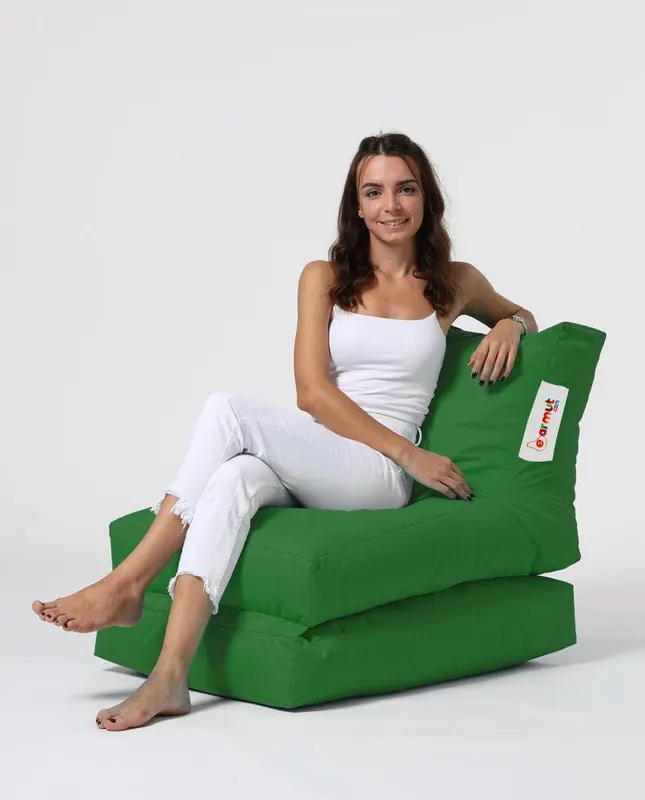Fotoliu Puf Extensibil, Garden Bean Bag Large, 55x40x40 cm - Verde