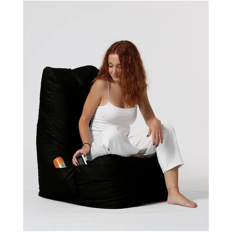 Fotoliu Puf tip Para Gradina, Garden Bean Bag Lounge, 60x90x35 cm - Negru