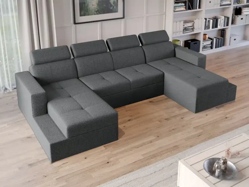 Coltar U Extensibil Paloma plusat aspect lana gri — imaginea 2