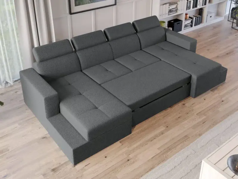 Coltar U Extensibil Paloma plusat aspect lana gri — imaginea 3