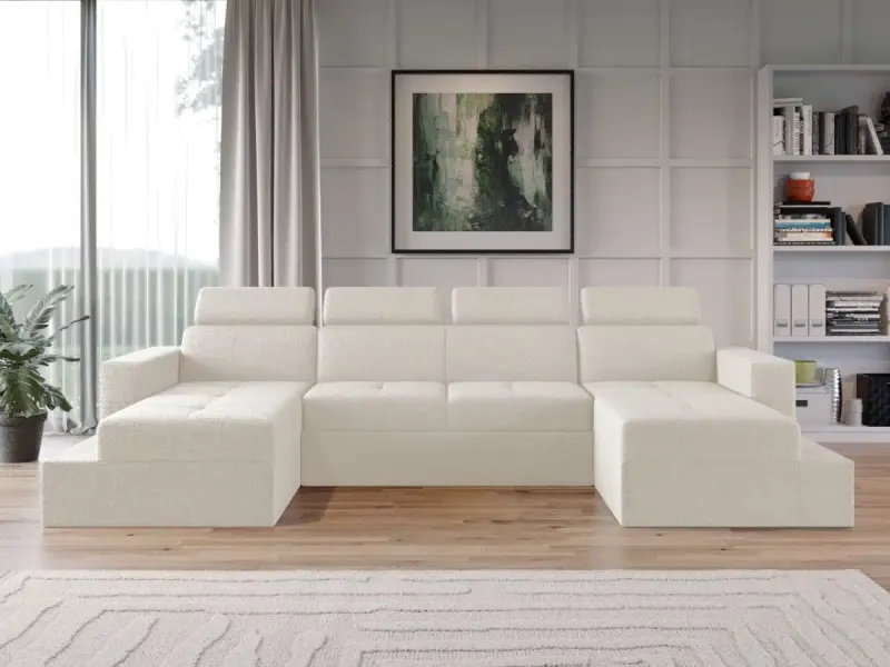 Coltar U Extensibil Paloma plusat aspect lana alba — imaginea 2