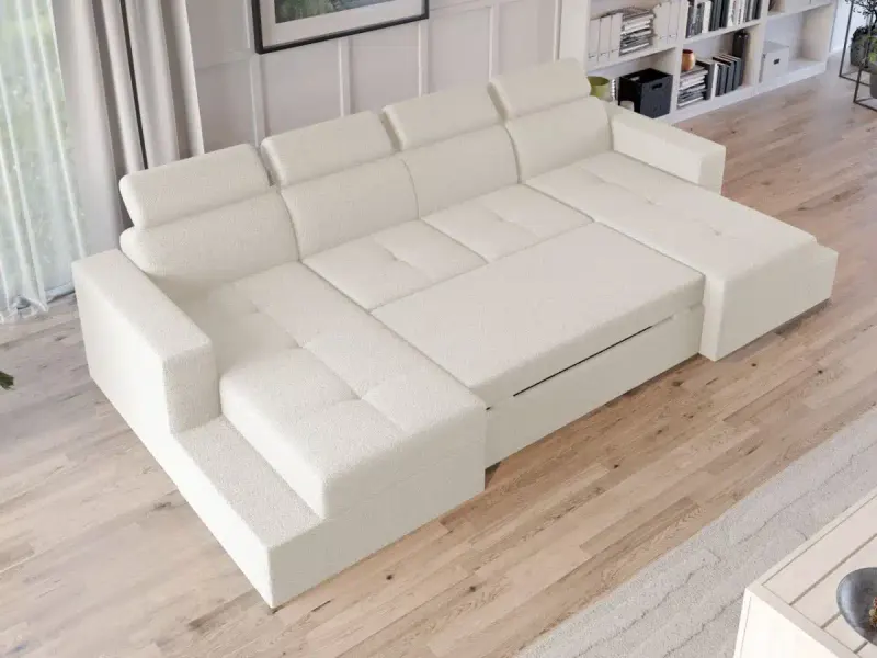 Coltar U Extensibil Paloma plusat aspect lana alba — imaginea 3