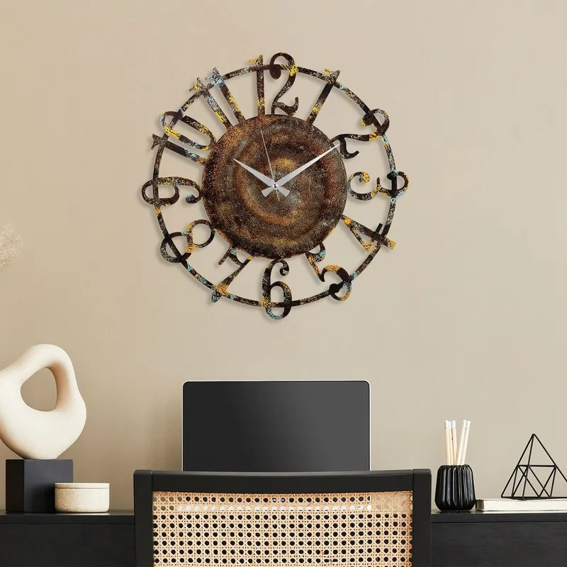 Ceas de perete Metal Wall Clock 15, Multicolor, 48x48 cm - Multicolor