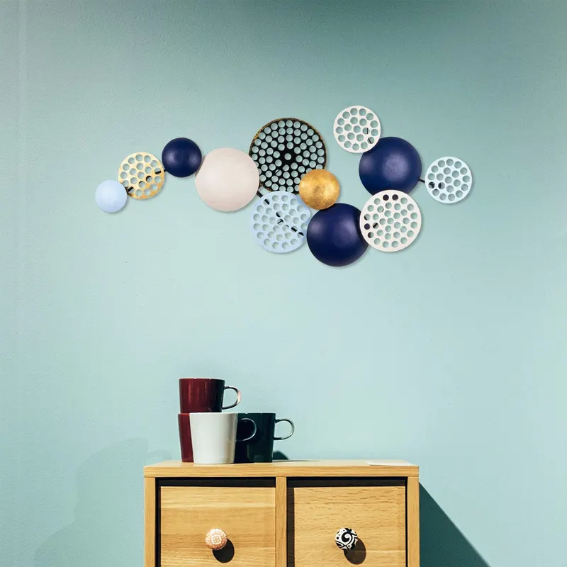 Decoratiune de perete Metal Aurora 2, Multicolor, 40x95 cm - Multicolor