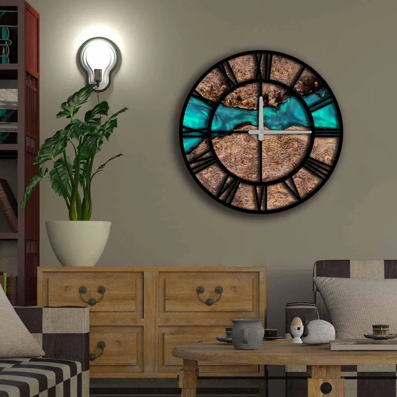 Ceas decorativ din MDF 5050MS-092, Multicolor, 50x50 cm - Multicolor