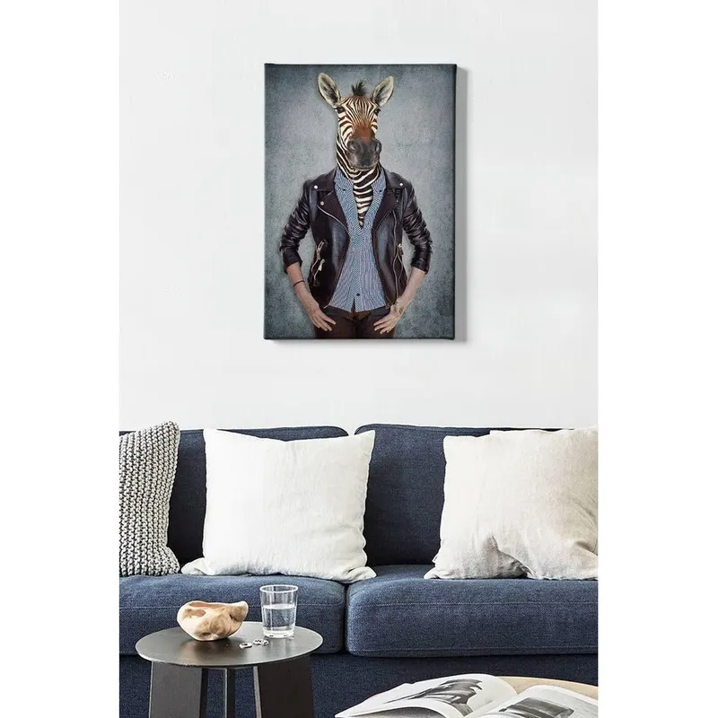 Tablou Canvas Zebra, Multicolor, 70x50 cm - Multicolor