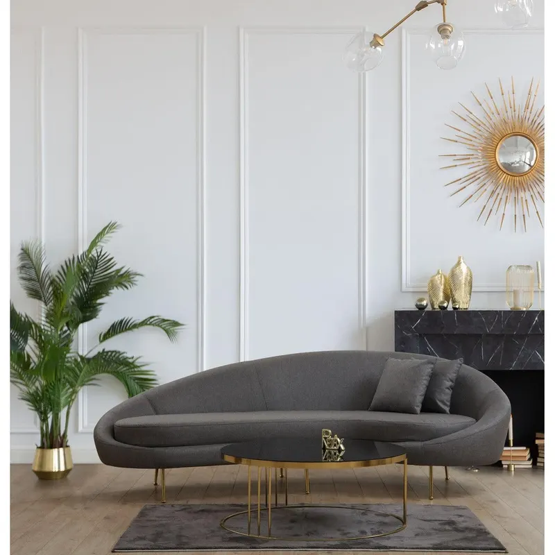 Canapea Lux KafKef 4 Locuri, Gri inchis, 255x85x120 cm - Gri