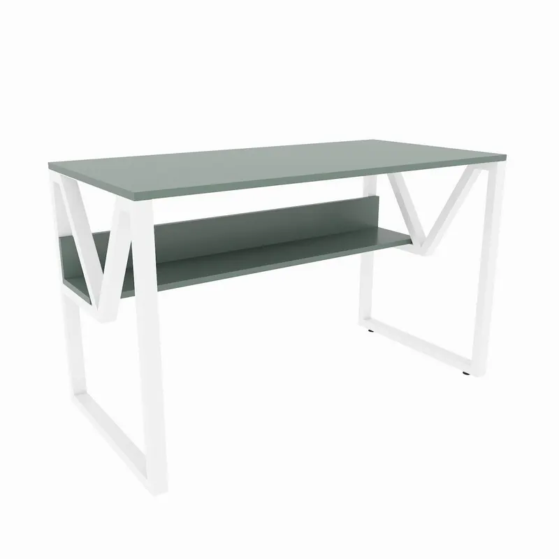 Birou Anol Elegant cu loc de depozitare, 120x73x60 cm - Verde Alb