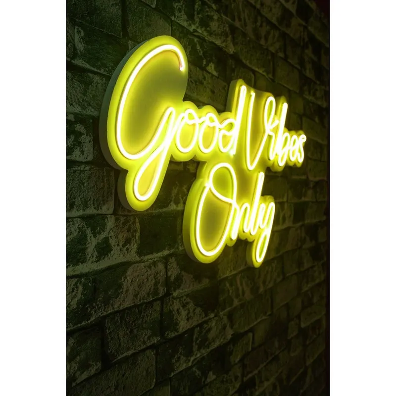 Lampa Neon Good Vibes Only 2, 37x62 cm - Galben