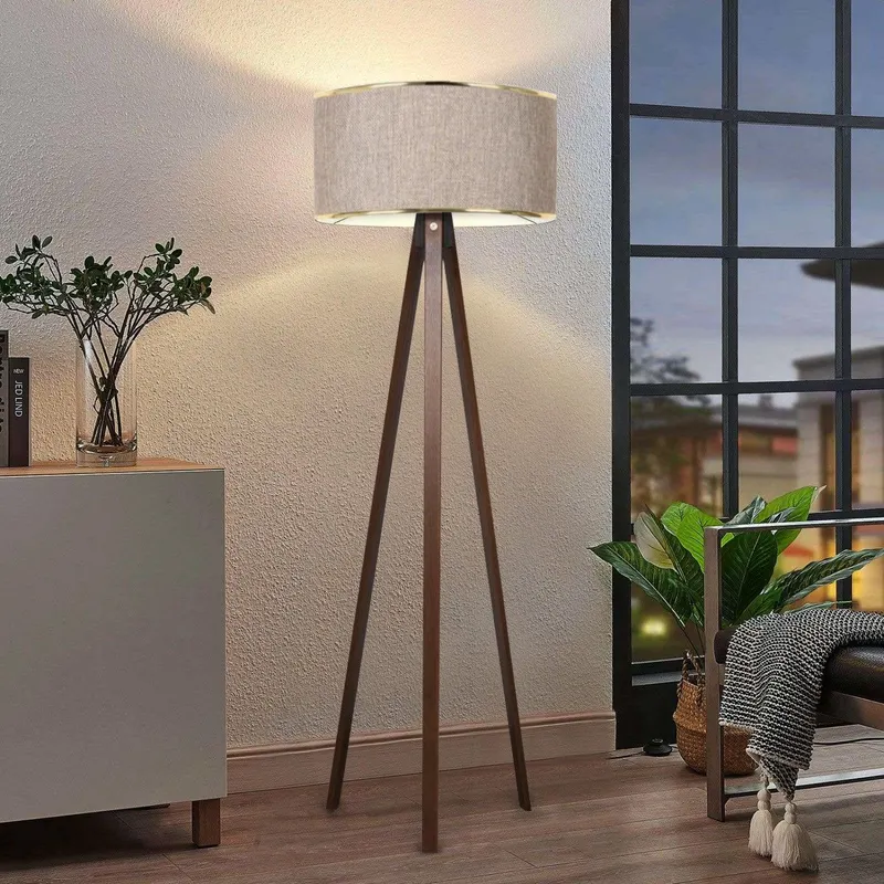 Lampadar Perkins, Bej, 21x38x140 cm - Bej
