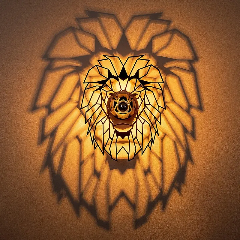 Aplica De Perete Lion, Negru, 39x12x49 cm - Negru
