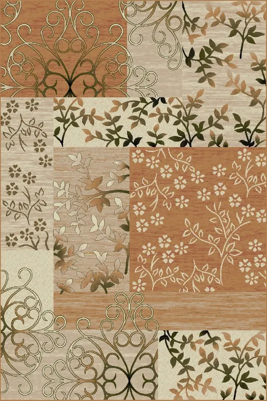 Covor Lotus bej/crem cu flori