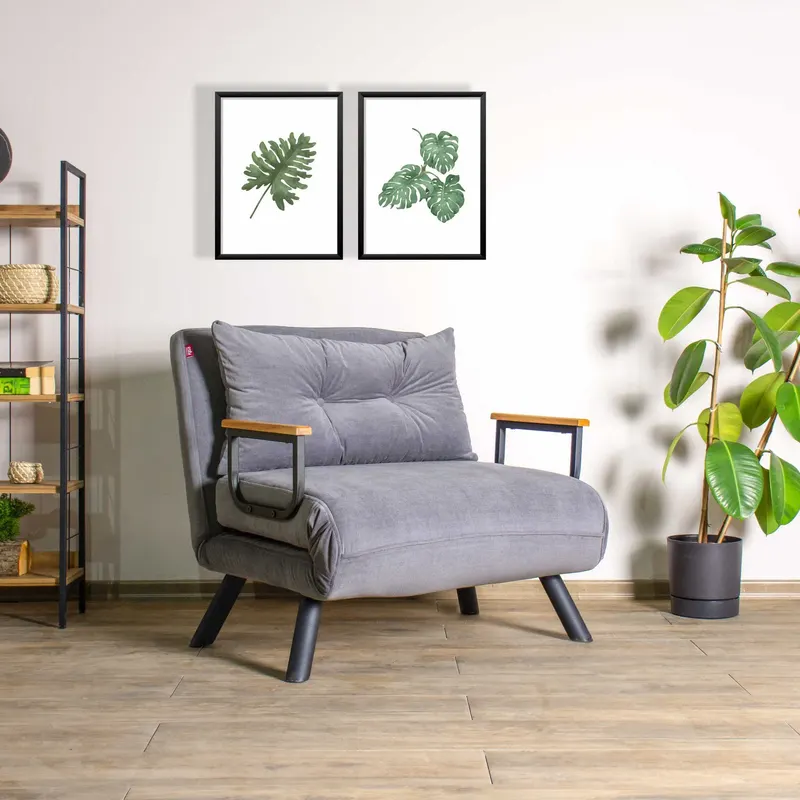 Fotoliu Extensibil Living Sando Single - Grey