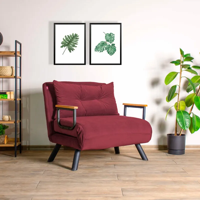 Fotoliu Extensibil Sando Single - Maroon