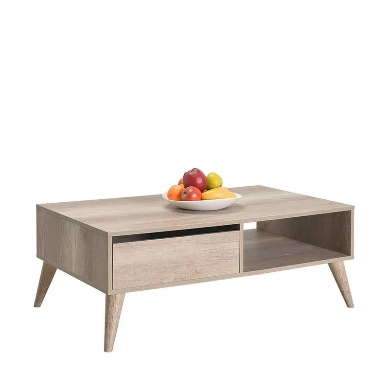 Masuta Cafea cu sertar SHP-655-DD-1 Home Collection® Living, Alb - Maro - Natur, 110x42x65 cm - Natur