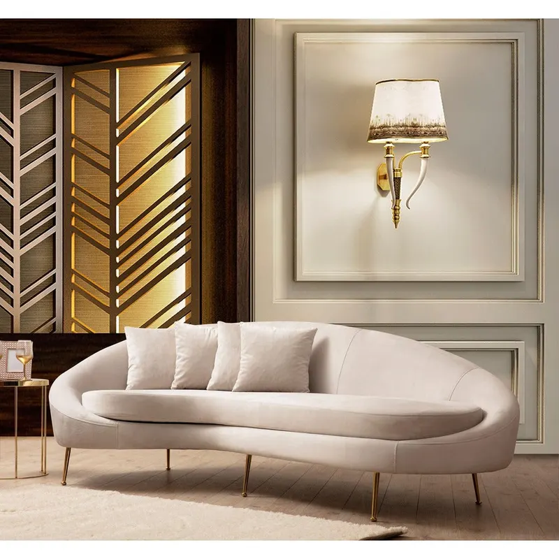 Canapea Fixa cu 3 locuri Eses Stanga - Dreapta, Bej, 255x85x120 cm - Bej - Stanga