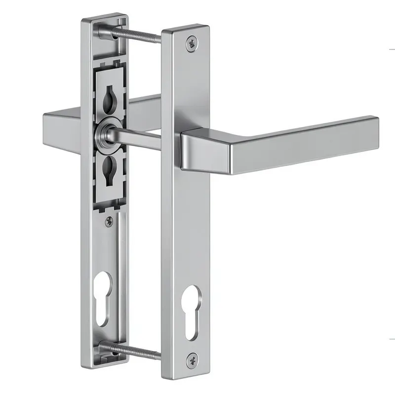 Maner usa PVC cu sild, aluminiu, argintiu, 92 mm