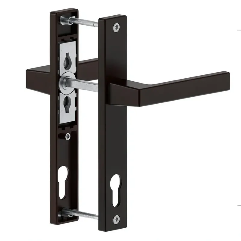 Maner usa PVC cu sild, aluminiu, maro RAL 8022, 92 mm