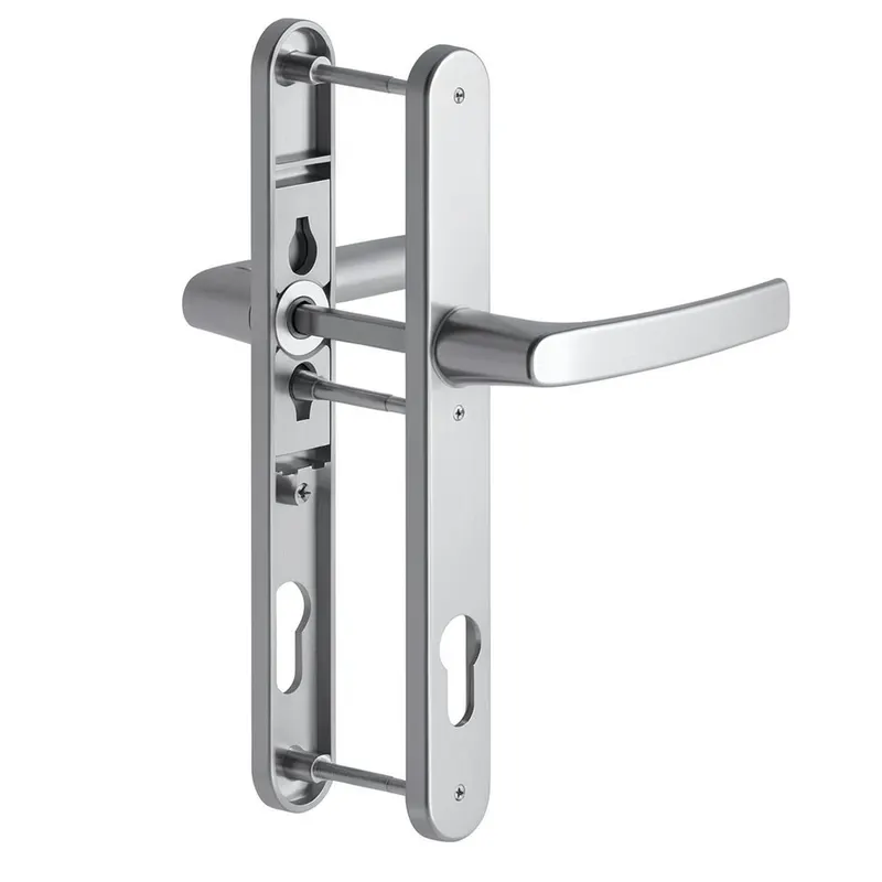 Maner usa PVC cu sild, aluminiu, argintiu, 92 mm