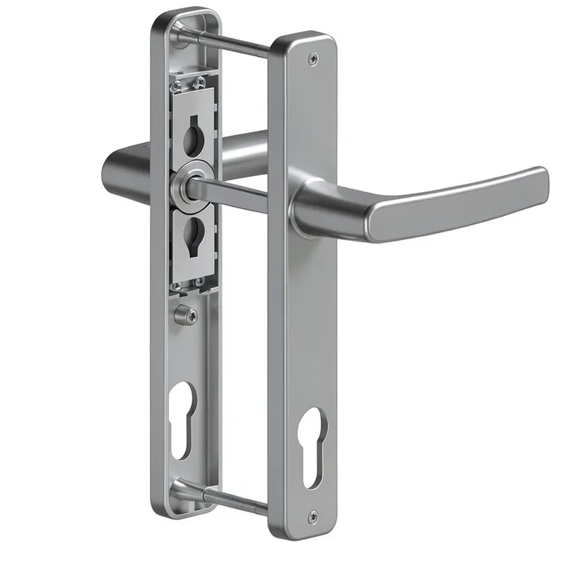 Maner usa PVC cu sild, aluminiu, argintiu, 195 x 92 x 32 mm