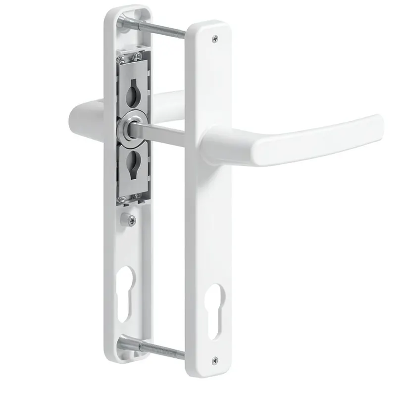 Maner usa PVC cu sild, aluminiu, alb RAL 9016, 195 x 92 x 32 mm