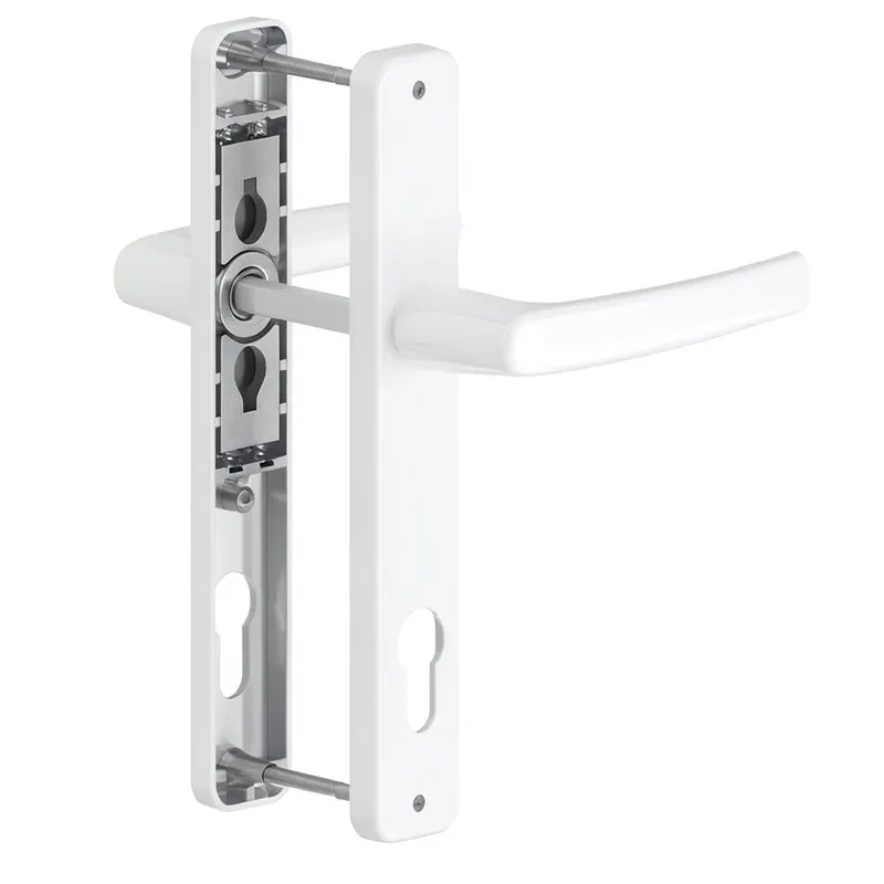Maner usa PVC cu sild, aluminiu, alb RAL 9016, 195 x 85 x 32 mm