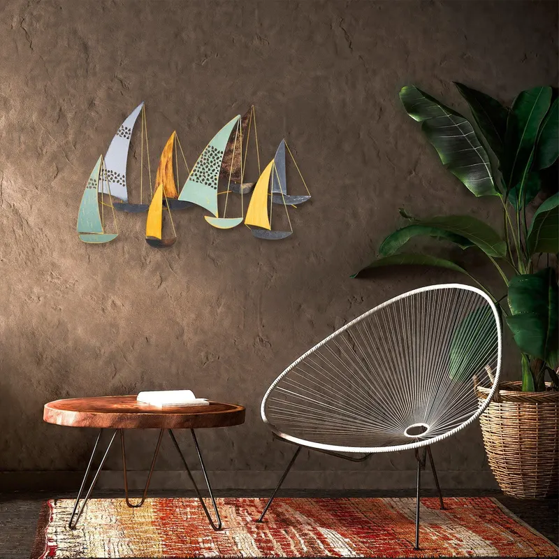 Decoratiune de perete Metal Soykan, Multicolor, 111x70x8 cm - Multicolor