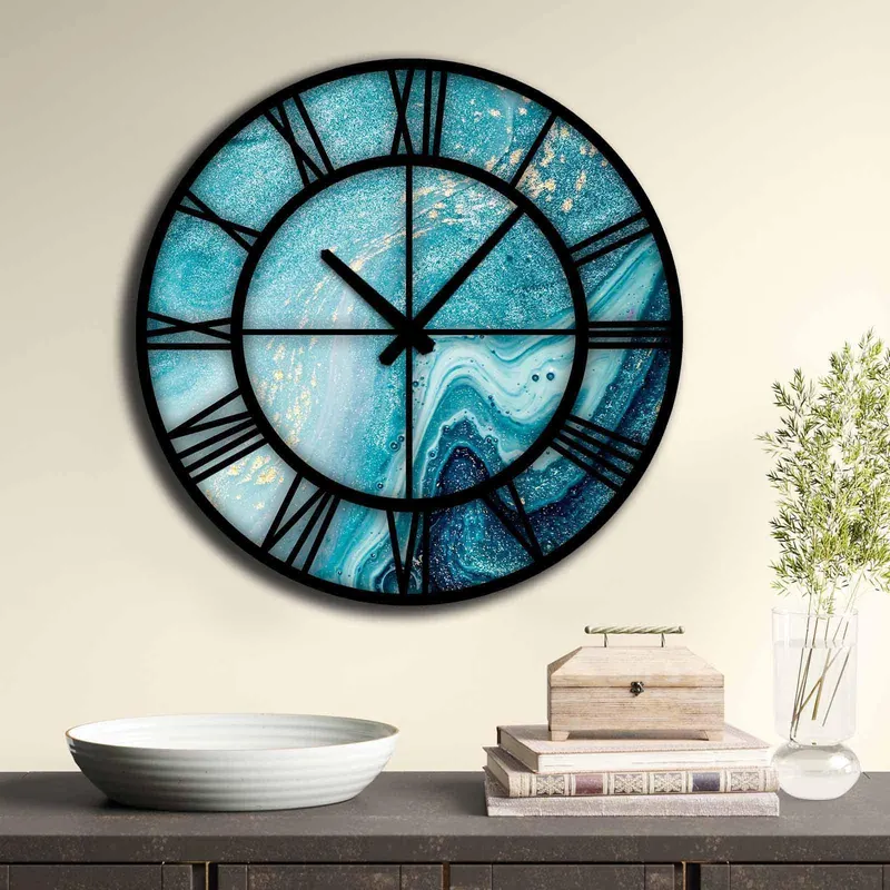 Ceas decorativ din MDF 5050MS, Multicolor, 50x50 cm - Multicolor